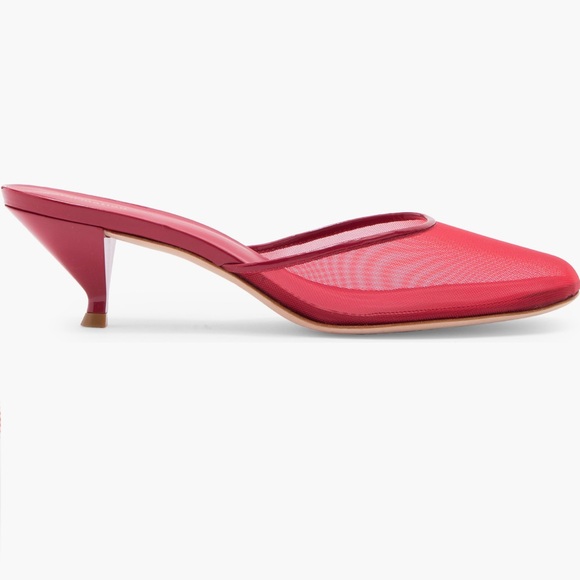 Reformation Kalinka Mesh Kitten Heel Mule Red 8.5 NWT - Picture 8 of 9